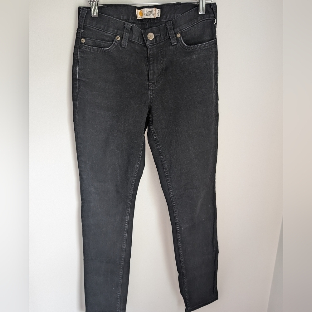 Carhartt Women's Black Slim Fit Straight Leg Jeans Size 2 Or 28/29